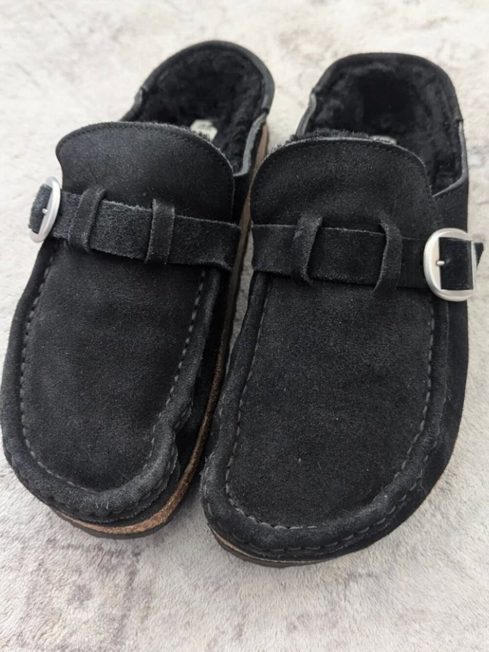 Birkenstock Black Buckley genuine shearling Size 40